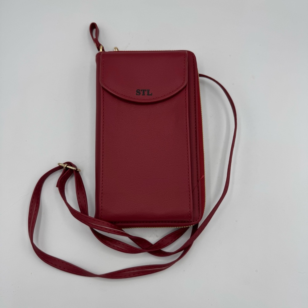 The Original STL Red Crossbody PU Vegan Leather Phone Wallet Selena The Label